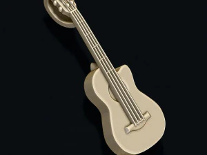 Classic acoustic guitar pendant 3D Print Model