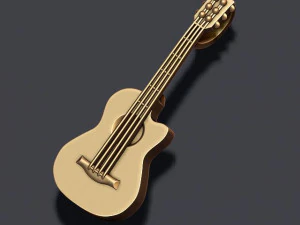 Classic acoustic guitar pendant 3D Print Model