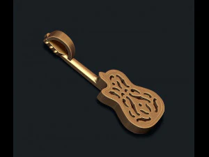 Classic acoustic guitar pendant 3D Print Model