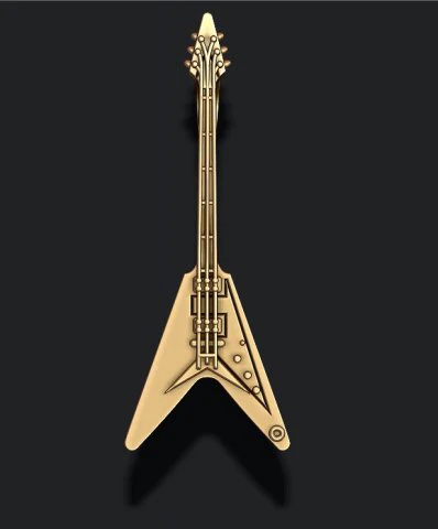 Electric guitar pendant 3D Print Model .c4d .max .obj .3ds .fbx .stl .blend