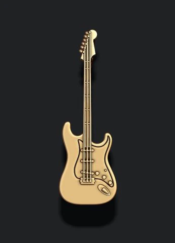 Electric guitar pendant 3D Print Model .c4d .max .obj .3ds .fbx .stl .blend 
