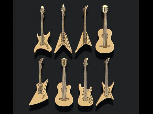 Guitar pendants pack Model do druku 3D