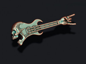 Skull guitar pendant 3D Print Model
