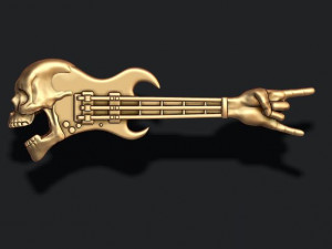 Skull guitar pendant 3D Print Model