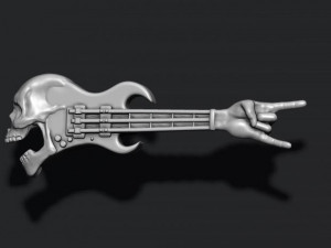 Skull guitar pendant 3D Print Model