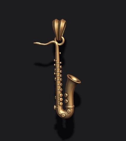 Saxophone pendant 3D Print Model .c4d .max .obj .3ds .fbx .stl .blend