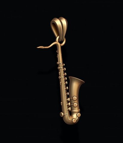 saxophone pendant 3D Bask Modeli in Kolye K pe U lar 3DExport