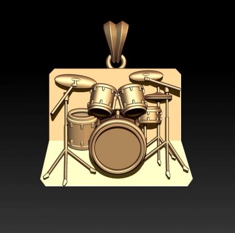 Drum pendant 3D Print Model .c4d .max .obj .3ds .fbx .stl .blend 