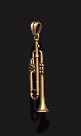 Trumpet pendant 3D Print Model .c4d .max .obj .3ds .fbx .stl .blend 