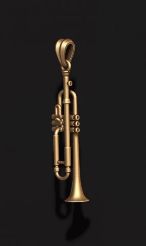 Trumpet pendant 3D Print Model .c4d .max .obj .3ds .fbx .stl .blend 