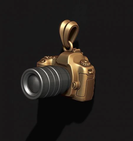 Photo camera pendant 3D Print Model .c4d .max .obj .3ds .fbx .stl .blend 