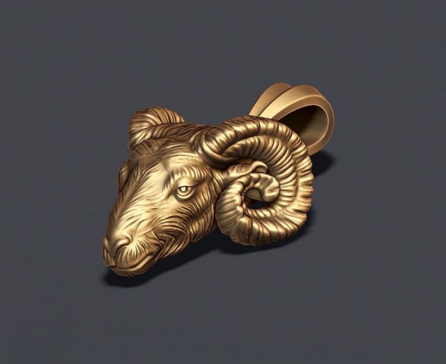 Ram pendant 3D Print Model .c4d .max .obj .3ds .fbx .stl .blend 