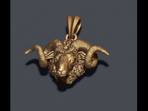 Mountain sheep ram pendant 3Dプリントモデル