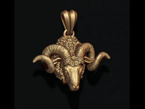Mountain sheep ram pendant 3D Print Model