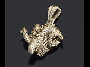 Mountain sheep ram pendant 3D Print Model