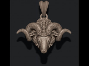 Mountain sheep ram pendant 3Dプリントモデル