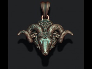 Mountain sheep ram pendant 3Dプリントモデル