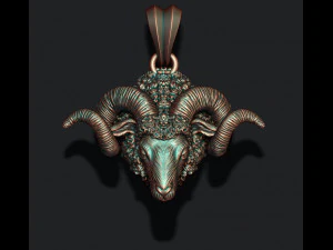 Mountain sheep ram pendant 3D Print Model