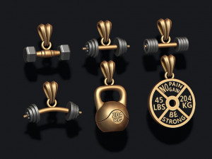Barbell pendant pack Modelo de impresión 3D
