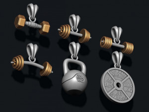 Barbell pendant pack 3D-printmodel