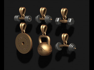 Barbell pendant pack 3D-printmodel