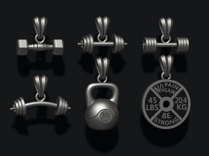 Barbell pendant pack 3D-printmodel