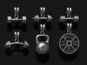Barbell pendant pack 3D Print Model