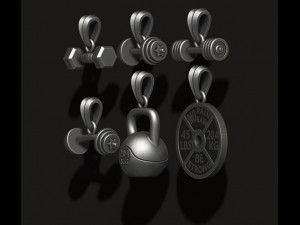 Barbell pendant pack 3D-printmodel