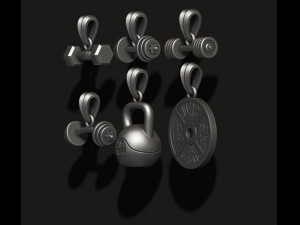 Barbell pendant pack 3D-printmodel