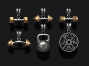Barbell pendant pack 3D-printmodel