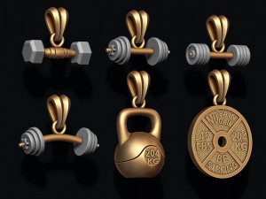 Barbell pendant pack 3D-printmodel