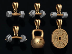 Barbell pendant pack 3D Print Model