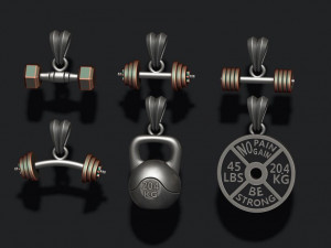 Barbell pendant pack 3D-printmodel