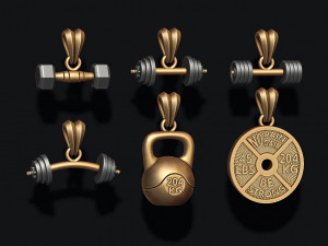 Barbell pendant pack 3D-printmodel