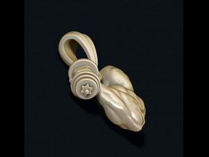 Muscle arm with barbell pendant 3D Print Model