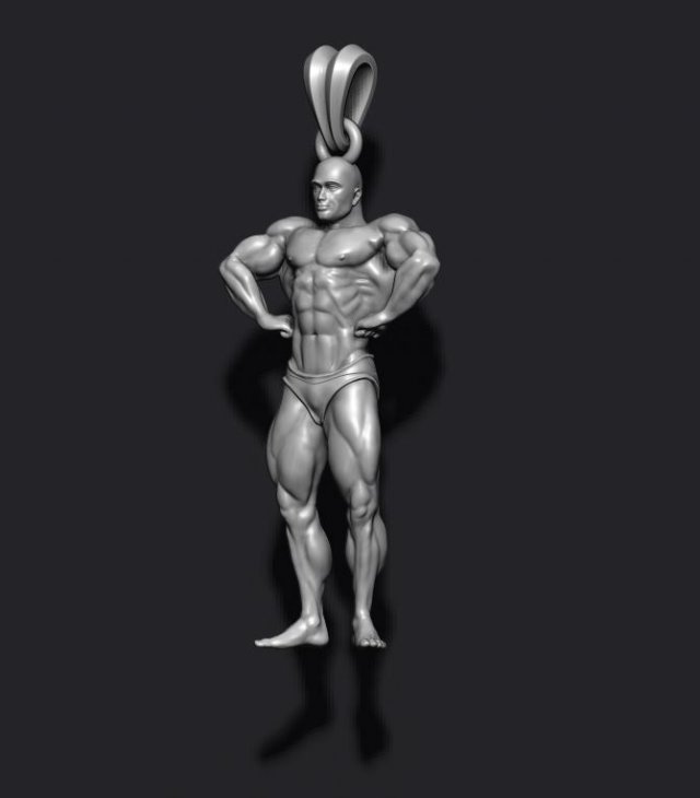 Bodybuilder pendant 3D Baskı Modeli .c4d .max .obj .3ds .fbx .stl .blend 