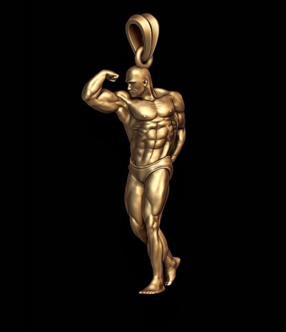 Bodybuilder pendant 3D 打印模型 .c4d .max .obj .3ds .fbx .stl .blend 