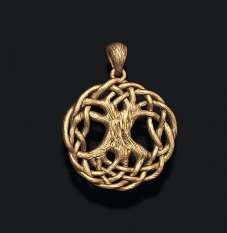 Tree of life pendant 3D Baskı Modeli .c4d .max .obj .3ds .fbx .stl .blend 