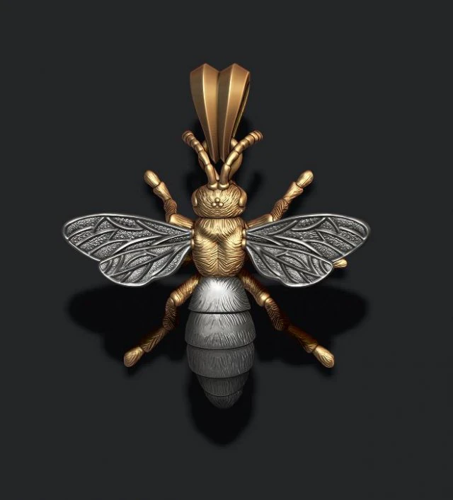 Bee pendant 3D Print Model .c4d .max .obj .3ds .fbx .stl .blend 