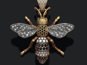 Bienenanh&auml;nger mit Diamanten 3D Druckmodell