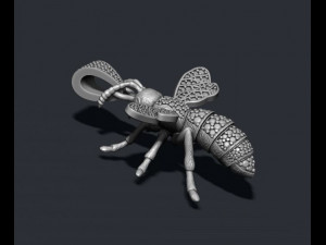 Bee pendant with diamonds 3D Baskı Modeli