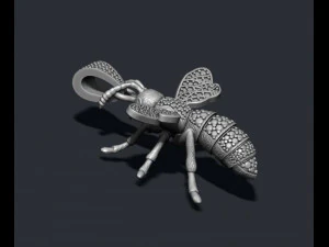 Bee pendant with diamonds 3D Print Model