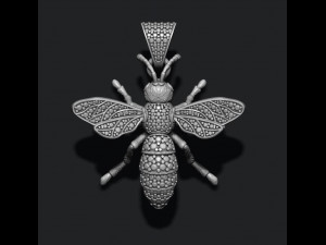 Bee pendant with diamonds 3D Baskı Modeli