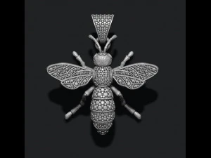 Bee pendant with diamonds 3D Print Model