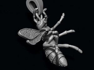Bee pendant with diamonds 3D Baskı Modeli