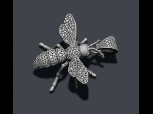 Bee pendant with diamonds 3D Baskı Modeli