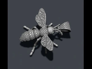 Bee pendant with diamonds 3D Print Model