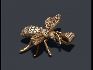 Bee pendant with diamonds 3D Baskı Modeli
