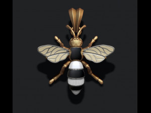 Bee pendant with enamel Model Cetak 3D