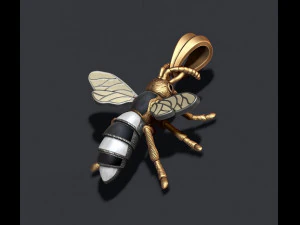 Bee pendant with enamel 3D Print Model